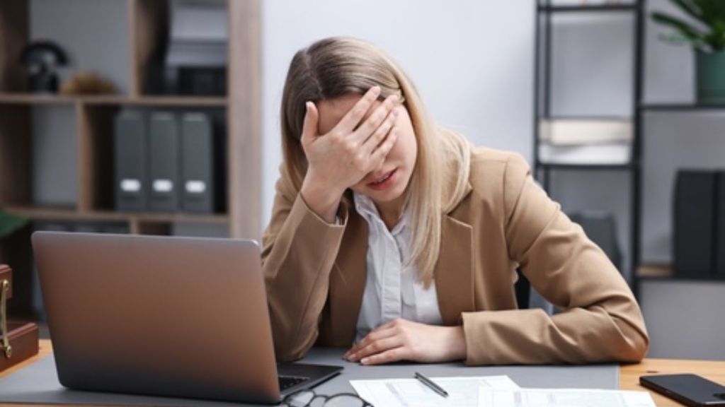 Frustrated worker