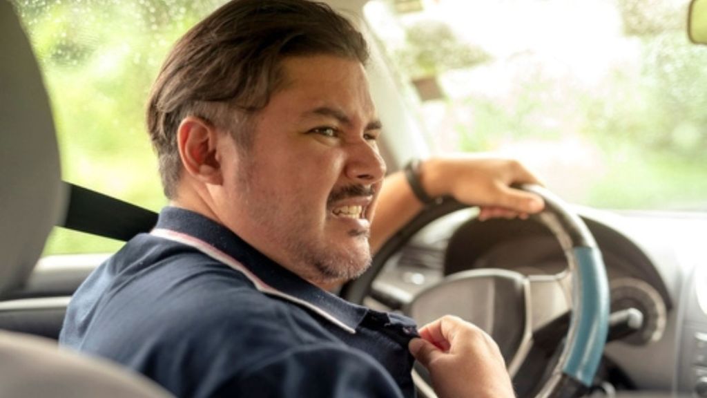 Man in a hot car