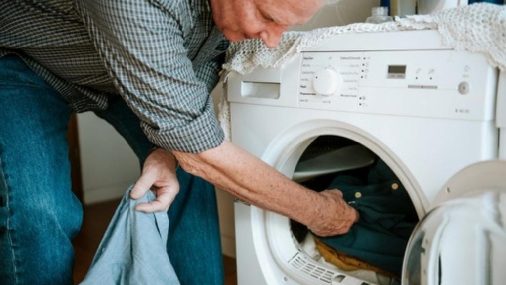 Man doing laundry