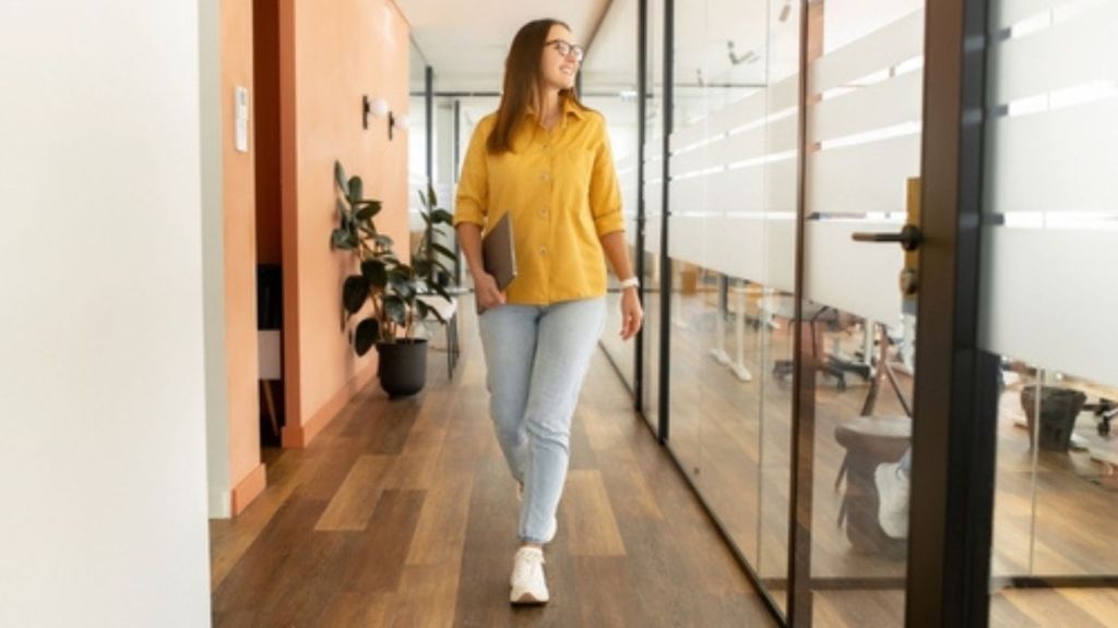 Walking in the office