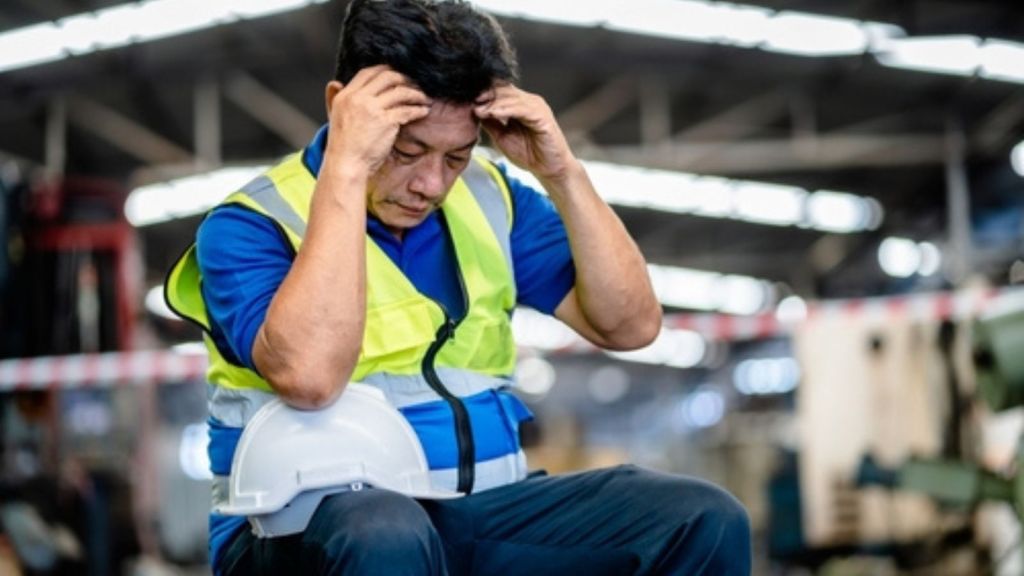 Stressed out worker