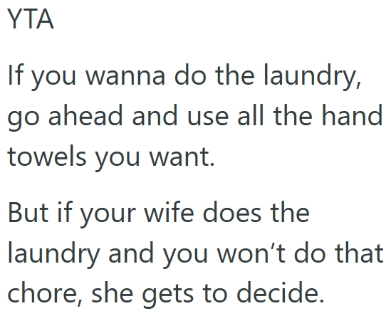 Screenshot 4 82de84 He Insists on Using Hand Towels After Showering, But His Wife Says His Lifestyle Choice Is Destroying the Laundry