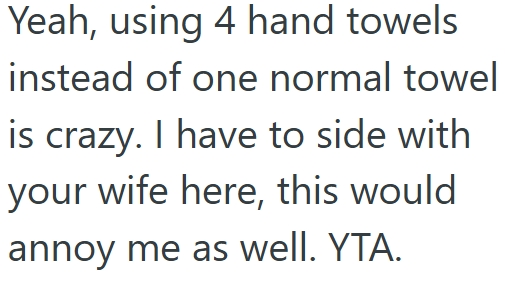 Screenshot 5 54b073 He Insists on Using Hand Towels After Showering, But His Wife Says His Lifestyle Choice Is Destroying the Laundry