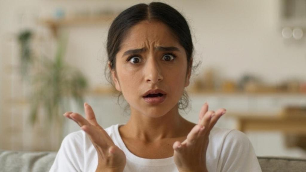 Woman who is shocked