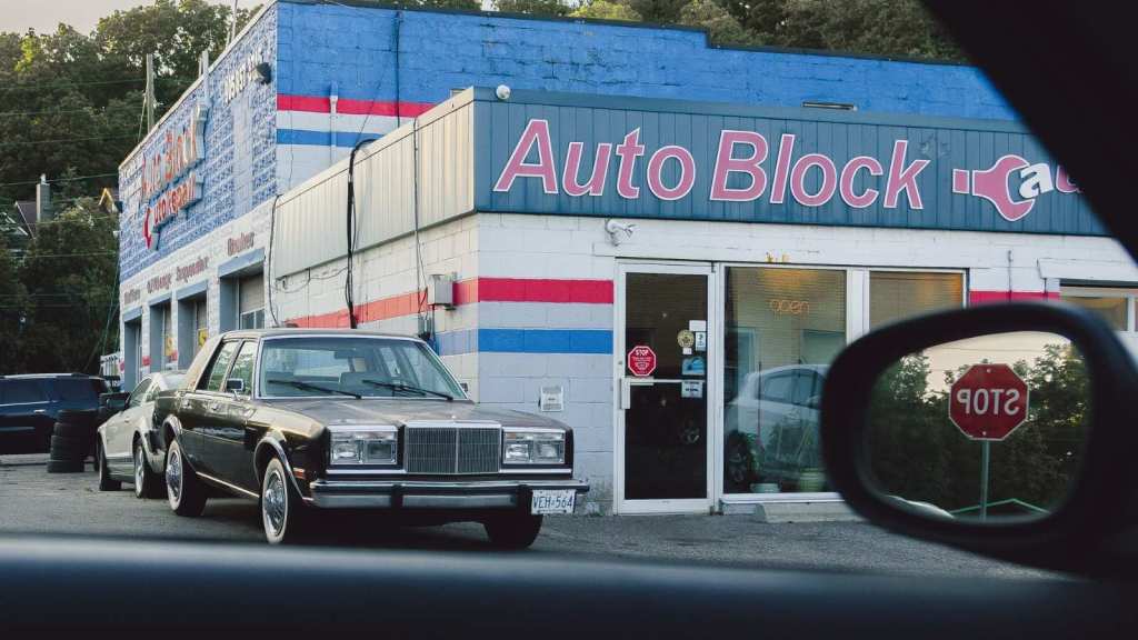 Outside of an auto parts store/shop
