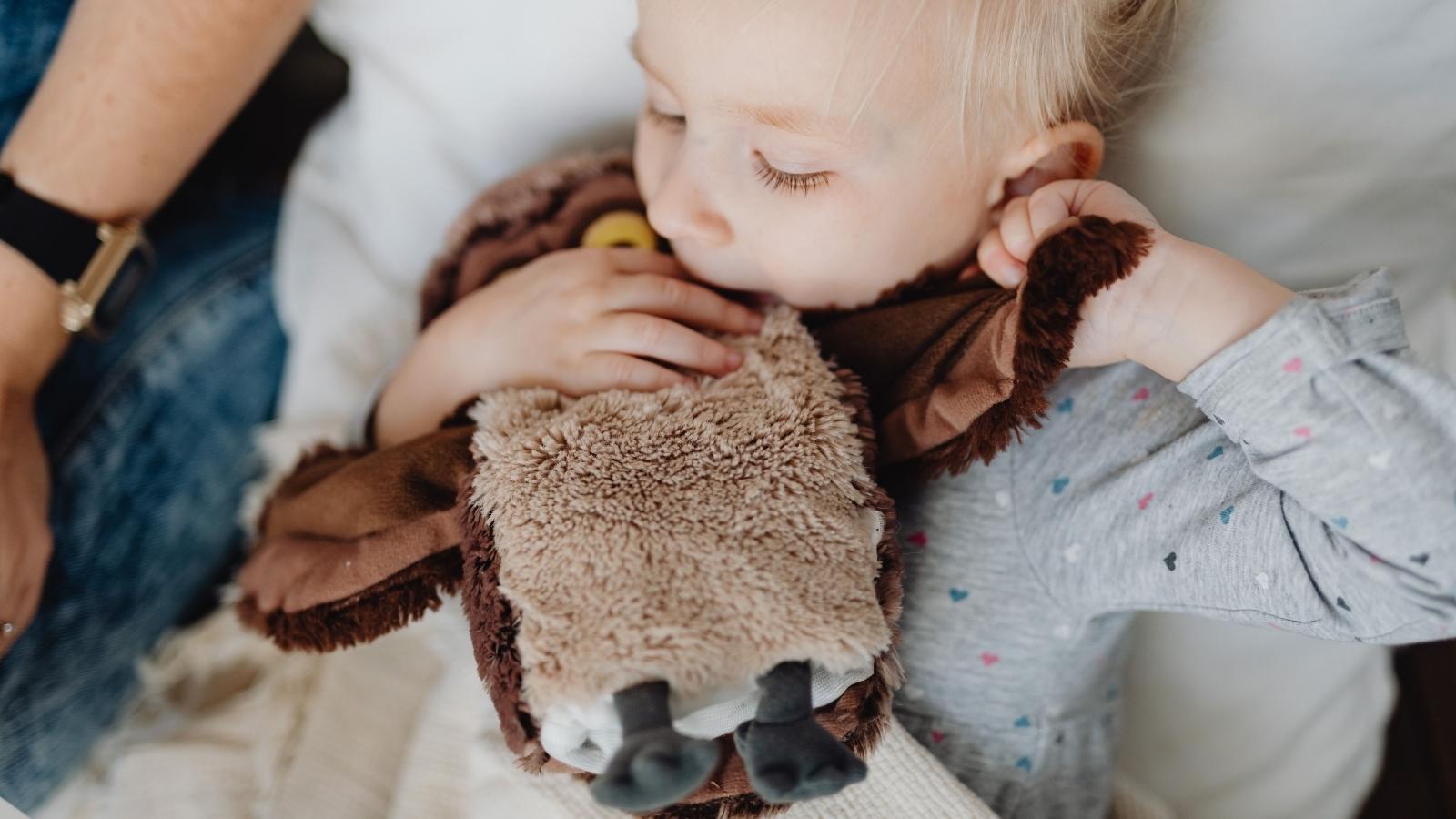 Mom Thinks Three Year Old Lost Her Favorite Stuffed Animal is a Good Life Lesson, but Dad Says Shes Being Too Harsh Young girl holding her favorite stuffed animal