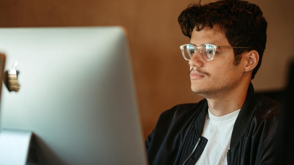 Developer looking at his computer for work