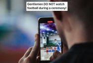 Man Discovered That A Wedding Guest Watched Football During Their Wedding Ceremony, So He Felt Disrespected And Questioned The Guest’s Behavior