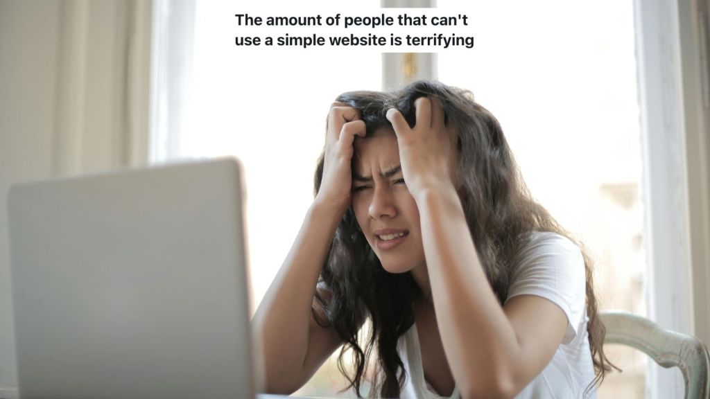 woman frustrated with laptop