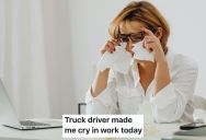 Cashier Politely Explained To Truck Driver That He Needed To Pay For His Parking, But The Angry Driver Started Swearing At Her Until She Broke Down In Tears