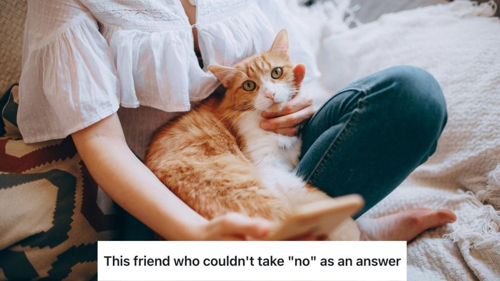 Woman with her orange cat