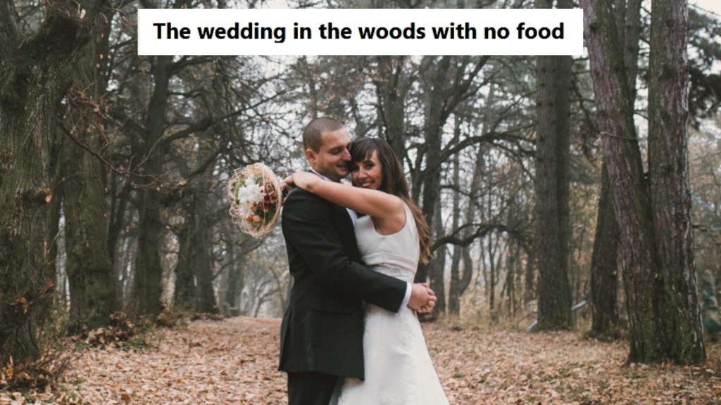 Bride and groom in the woods