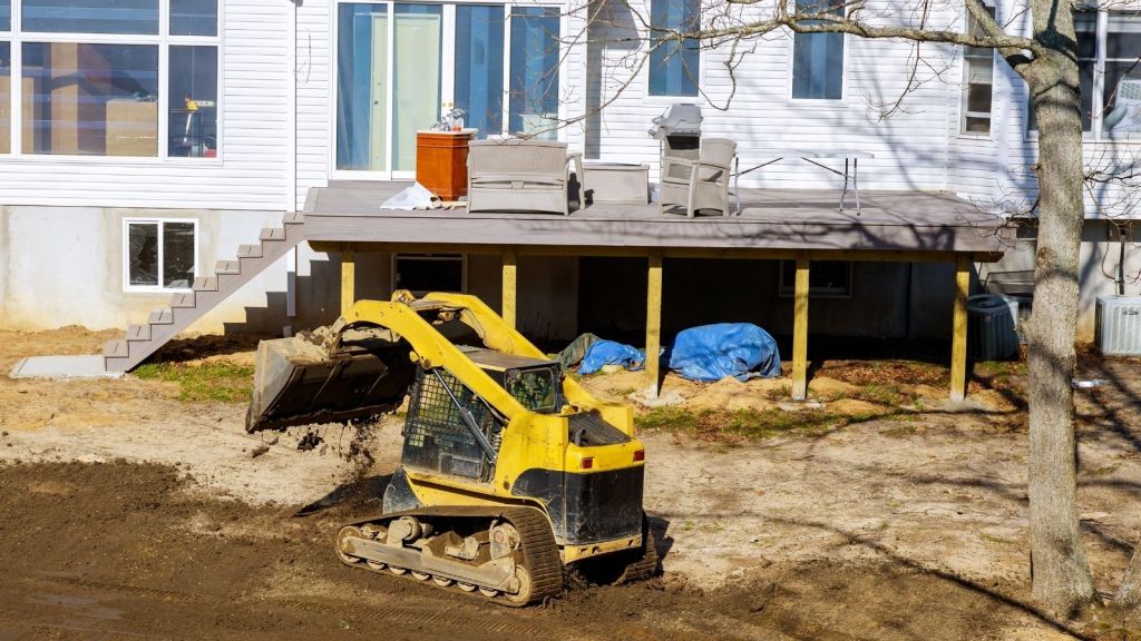 backyard construction project