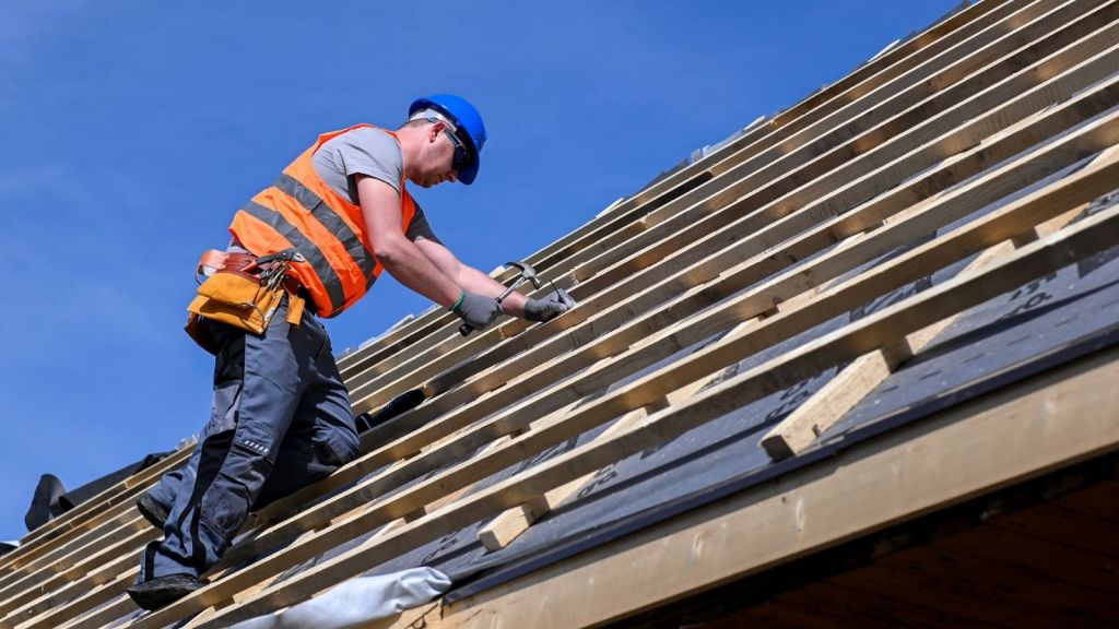 roofer working on a roof