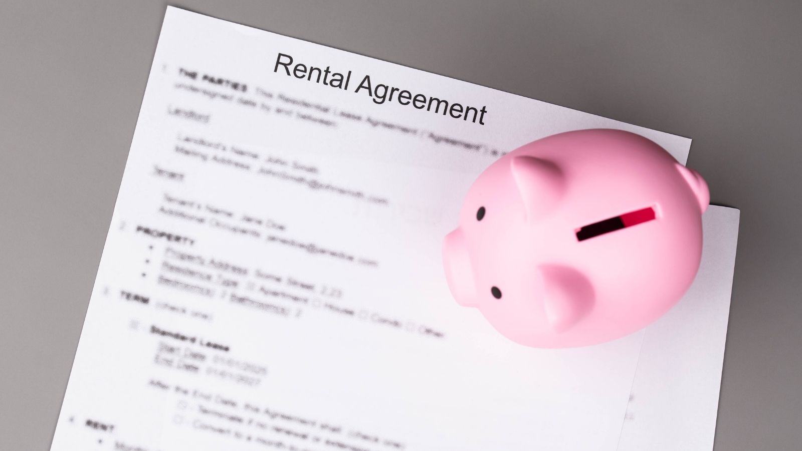 Tired of Endless Application Fees and Rejections, a Responsible Renter Questioned How Unqualified Tenants Keep Landing Leases rental agreement with a piggy bank on top