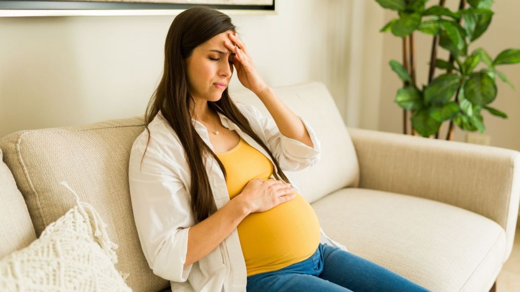 stressed out pregnant woman