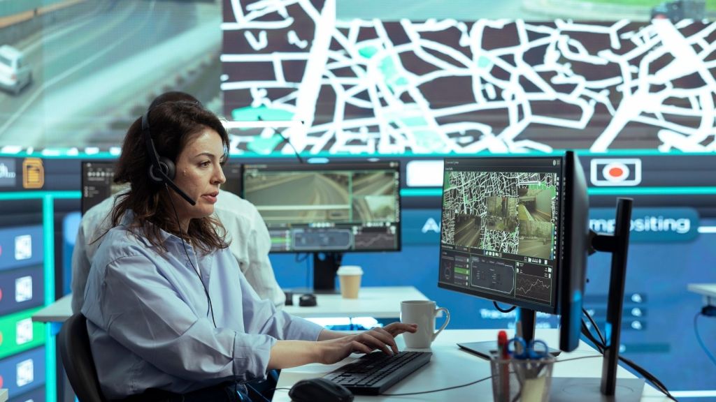 woman working as a dispatcher