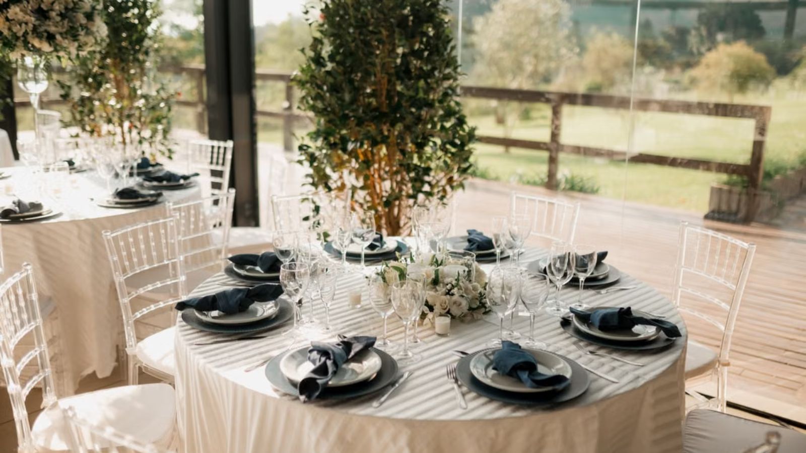 A table setup at a wedding reception