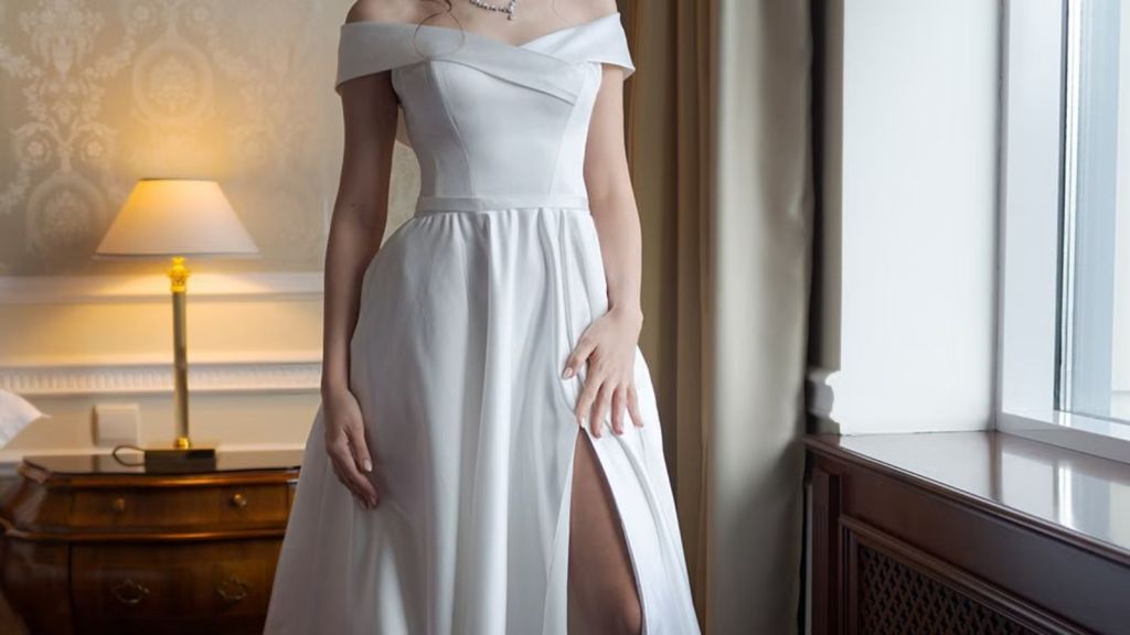 Woman in a nice white dress