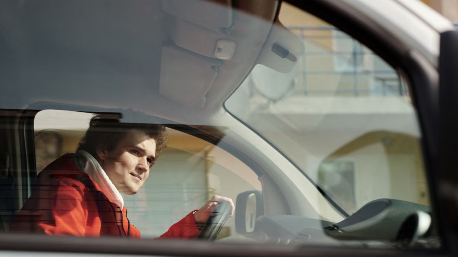 The Daydream Backfire: Why an Office Worker Is Reeling After Discovering the Exhausting Truth About His Simple New Life. Man driving a big vehicle