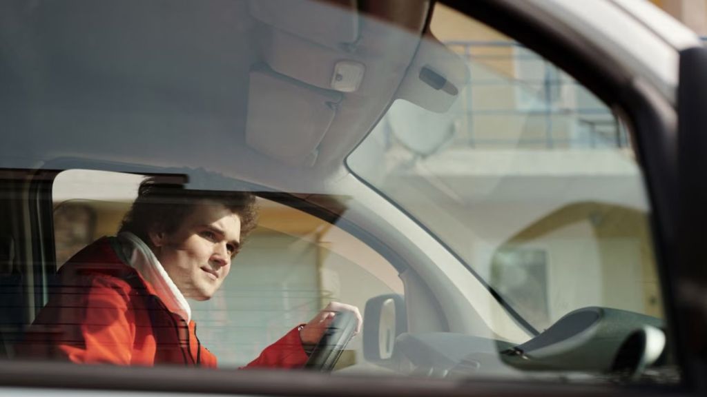 Man driving a big vehicle
