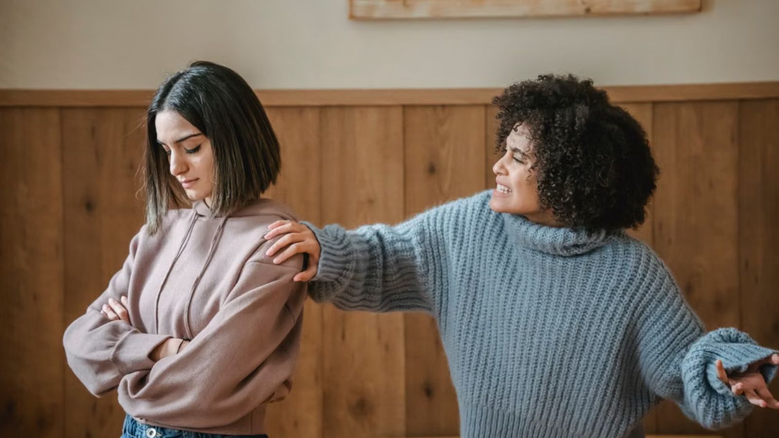 Friendship Tested After Woman Questions Whether Social Anxiety Is Being Used to Avoid Responsibilities Two young women having a serious discussion indoors