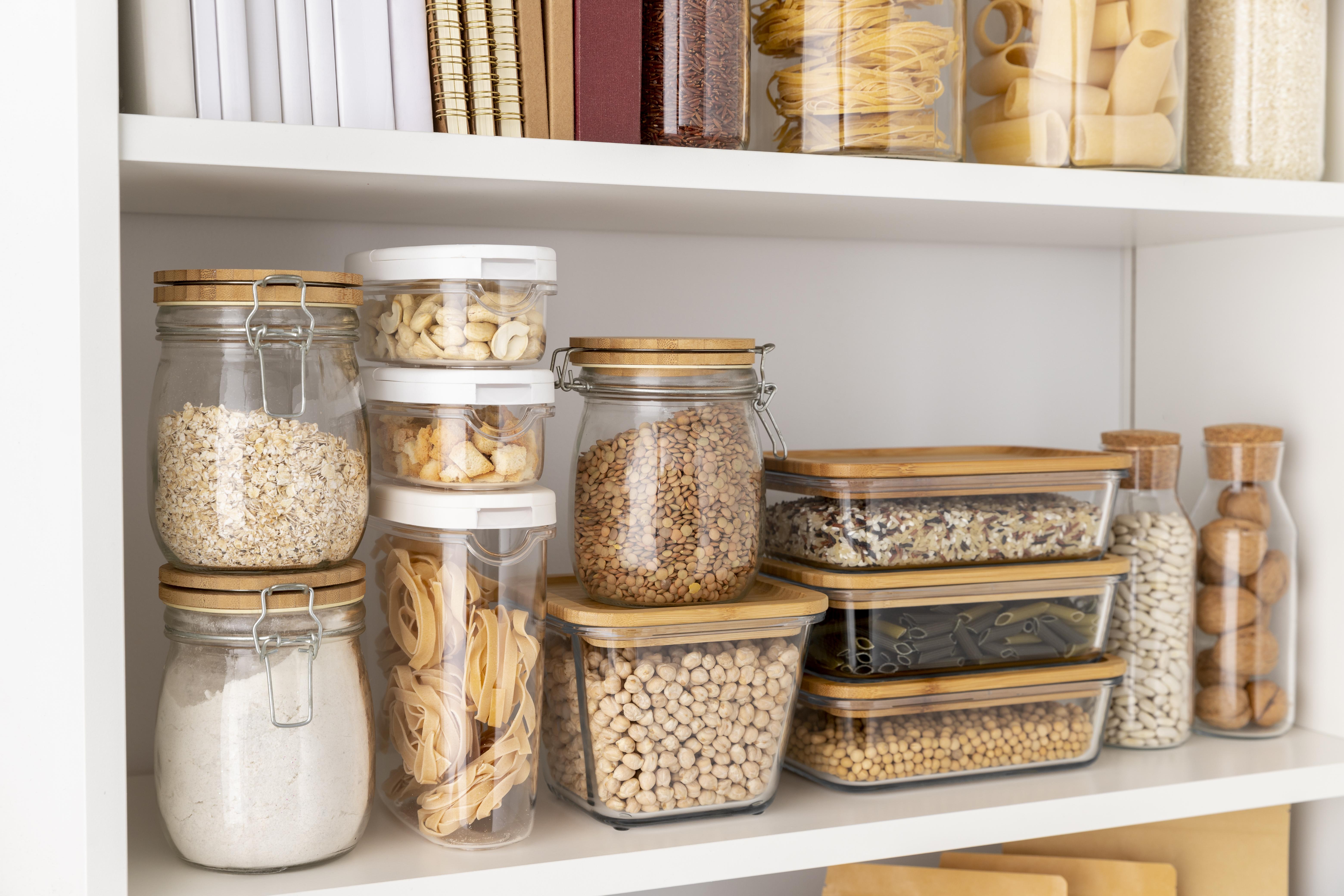I’m Done Paying for Him!: Boyfriend Reaches Breaking Point Over Girlfriend’s Brother Stealing Food Food in aesthetic containers in a kitchen shelf
