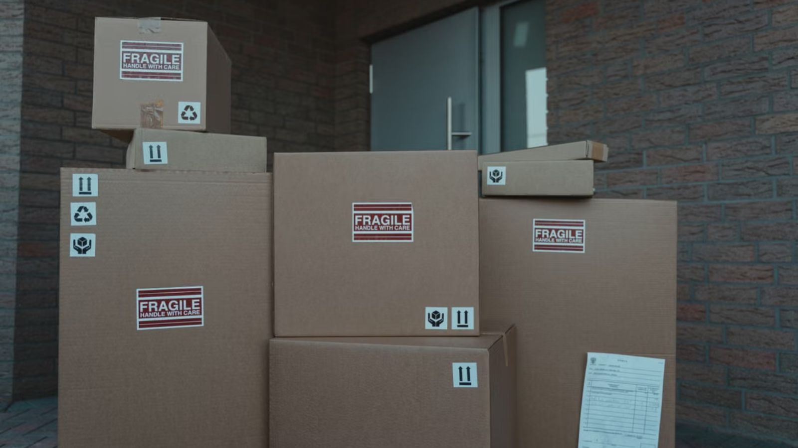 Several boxes marked fragile 