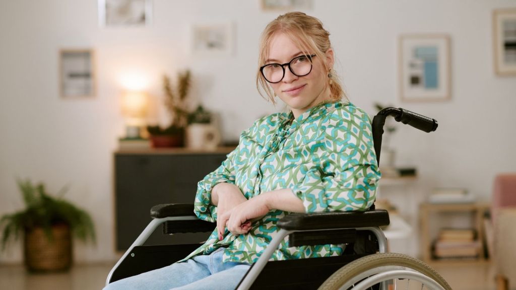 young woman in a wheelchair