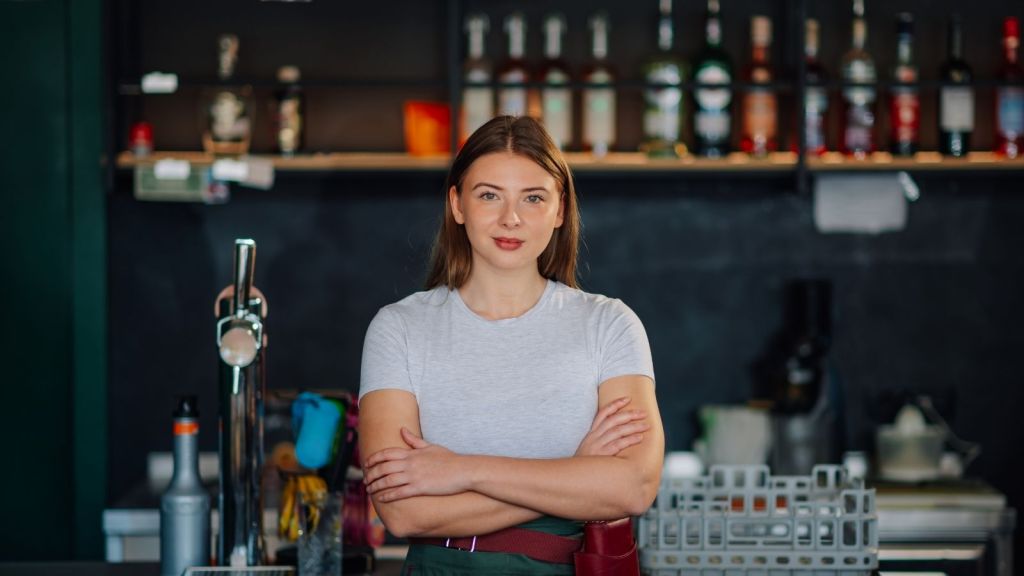 young female bartender