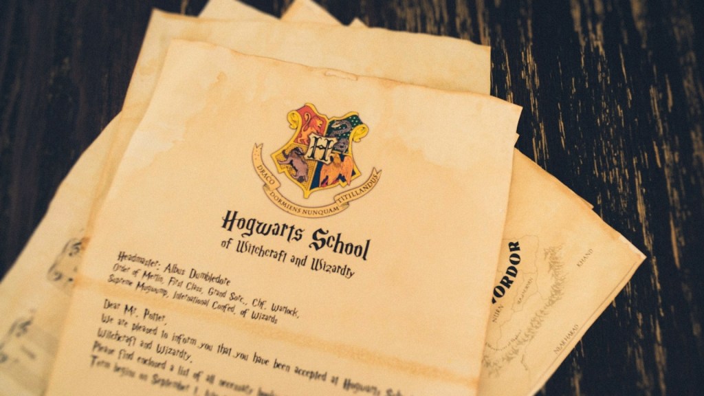 A Hogwarts acceptance letter