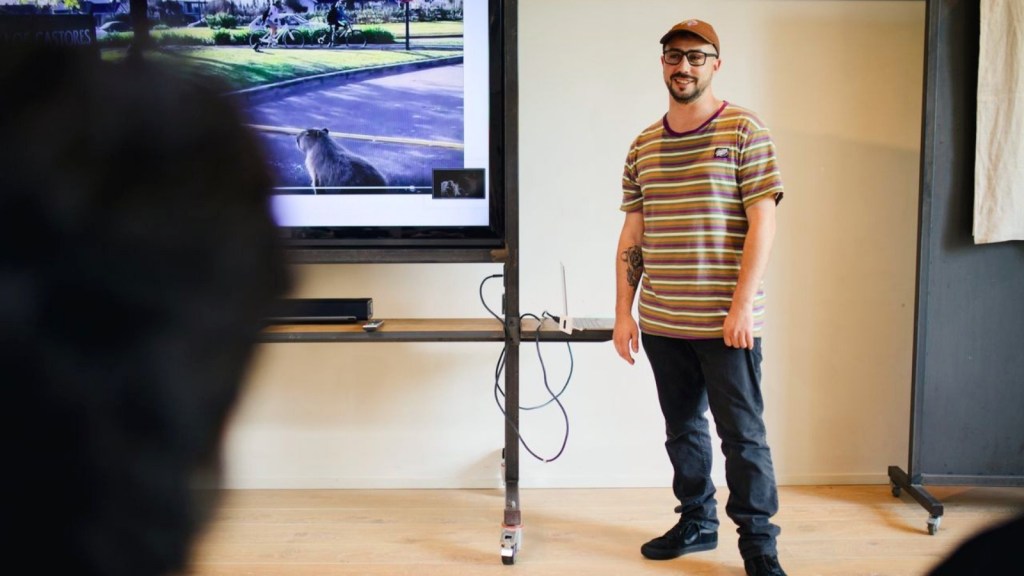 Man doing presentation in a classroom