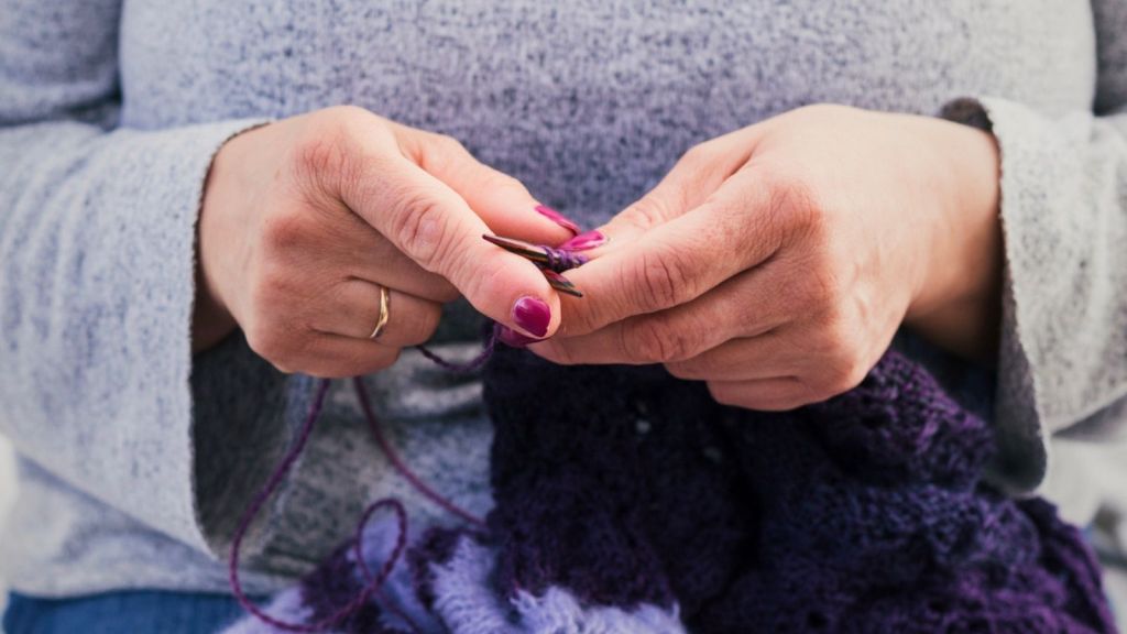 Woman knitting