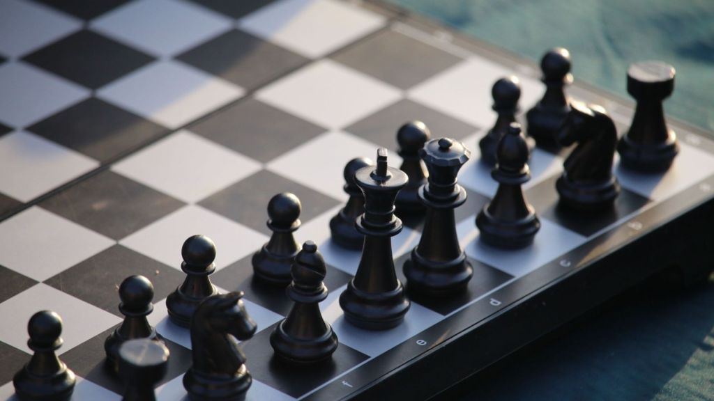 Black pieces on a chess set