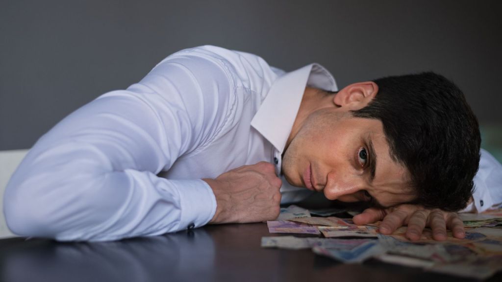 Sad man at work