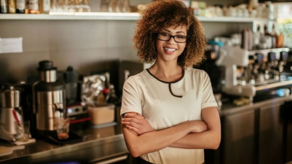 Waitress at work