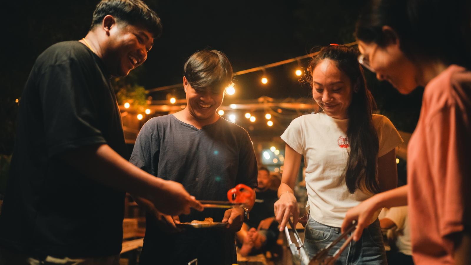 people at a bbq
