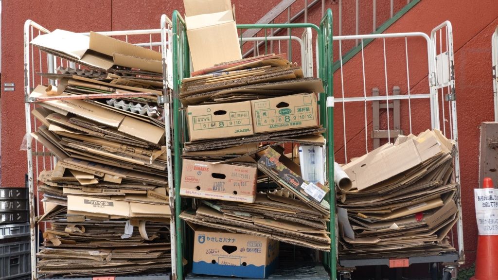boxes on a cart