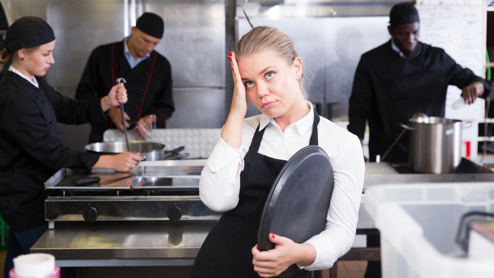 waitress in a kitchen