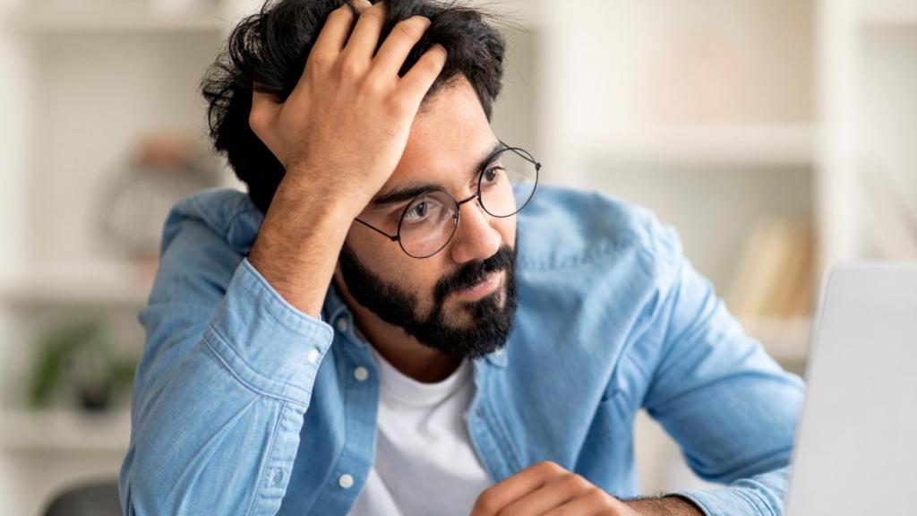 man with a frustrated look