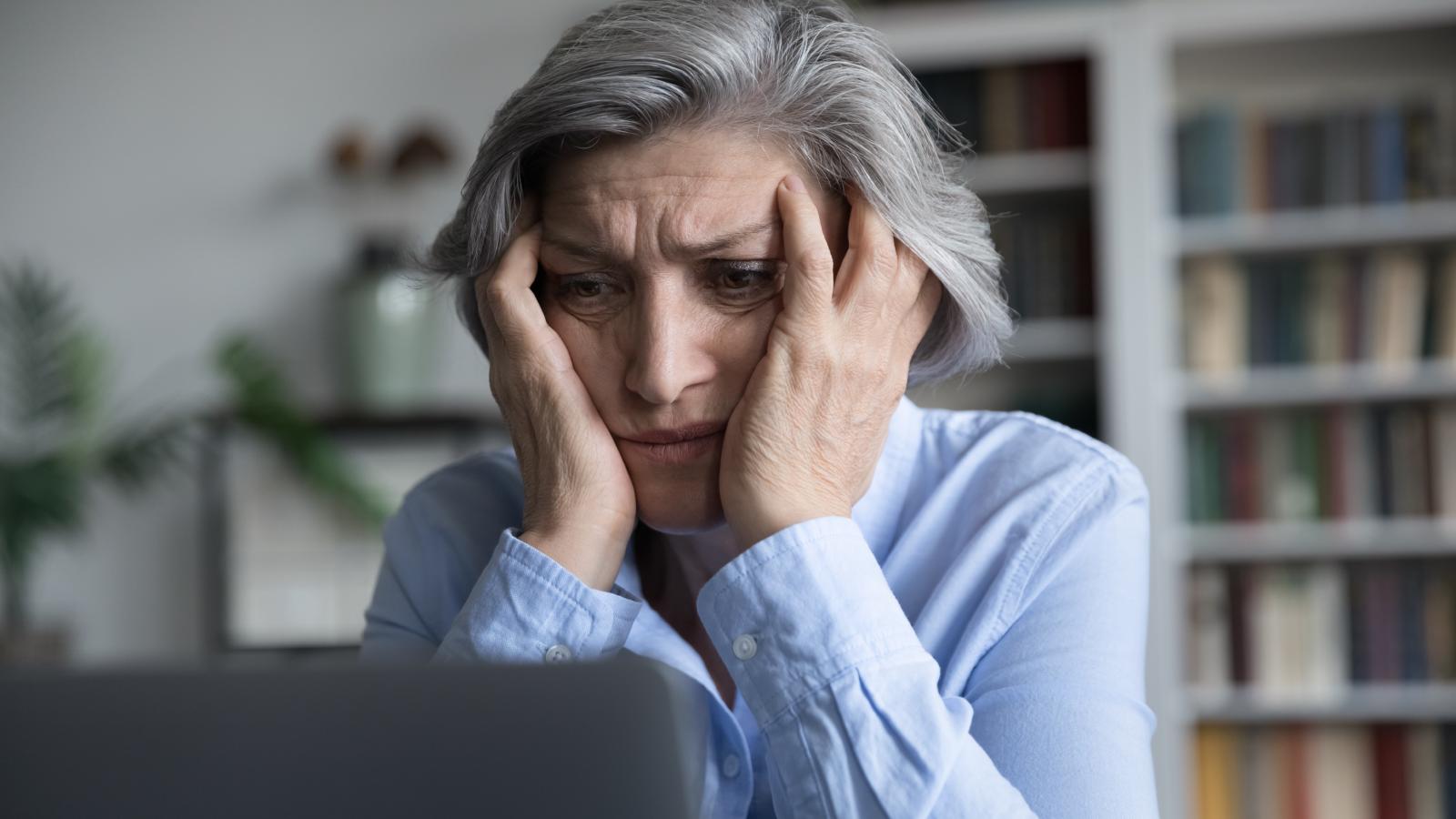 woman with a frustrated look