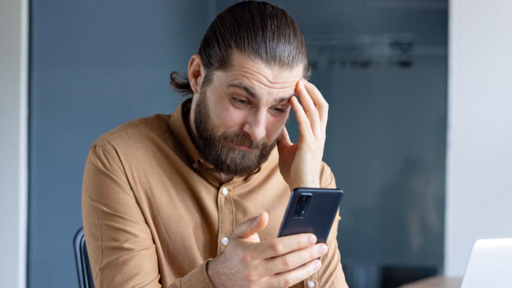 man looking at his phone
