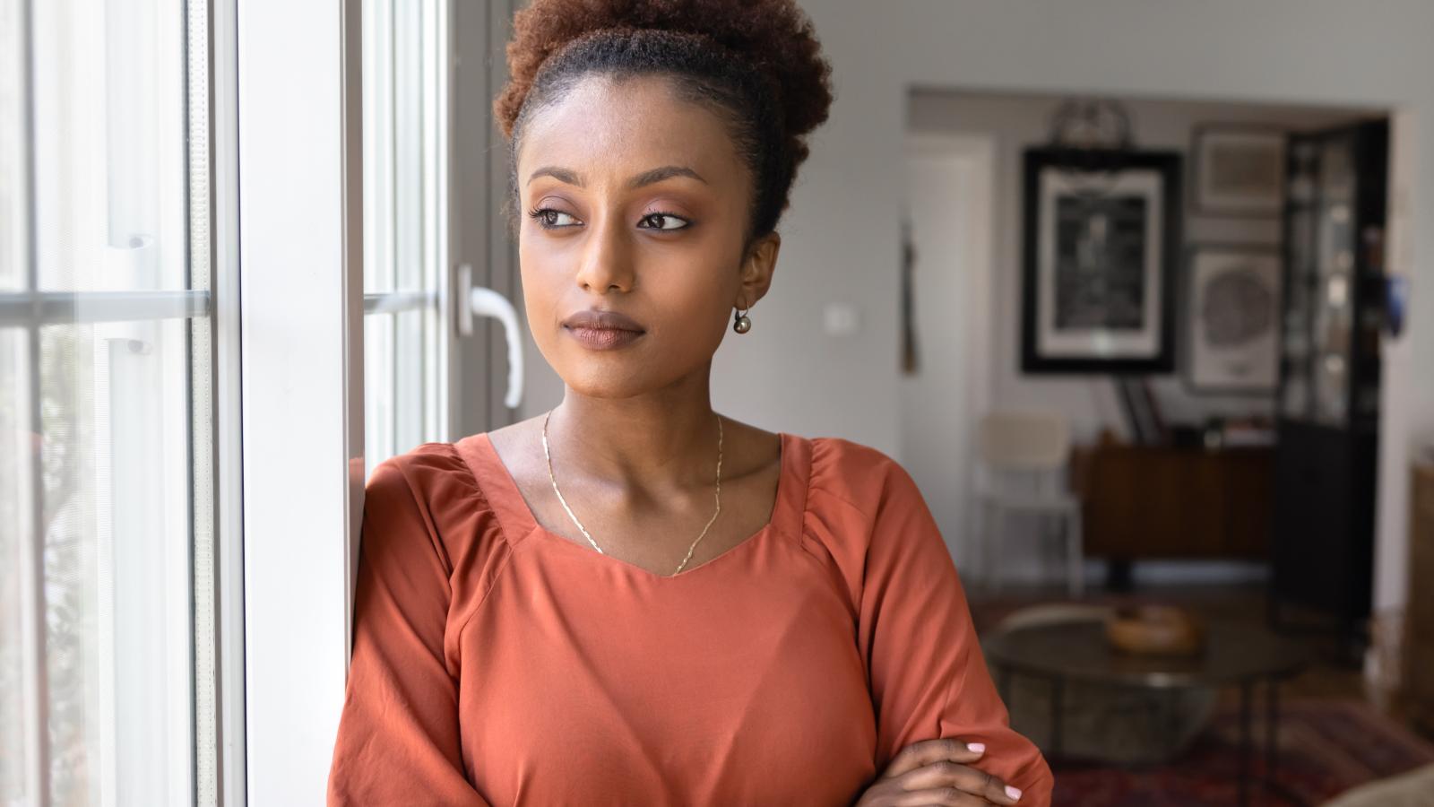 woman in her apartment