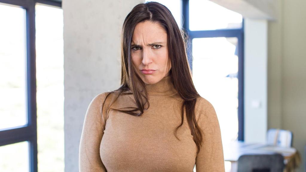 woman with a serious look