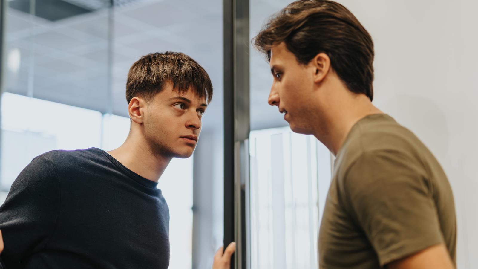 two men having a conversation