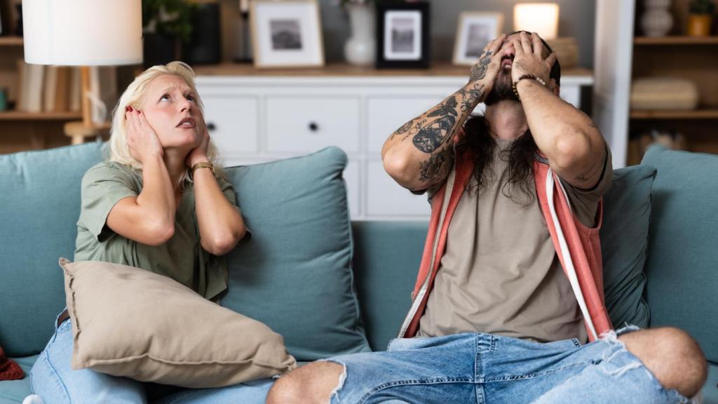 couple looking at their ceiling