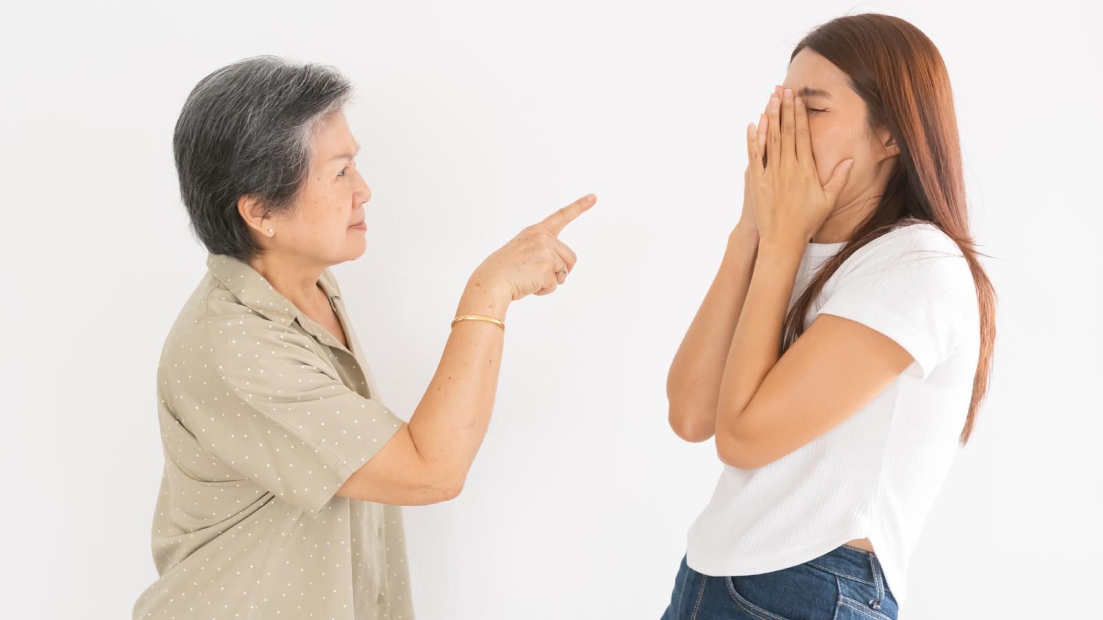 woman getting yelled at