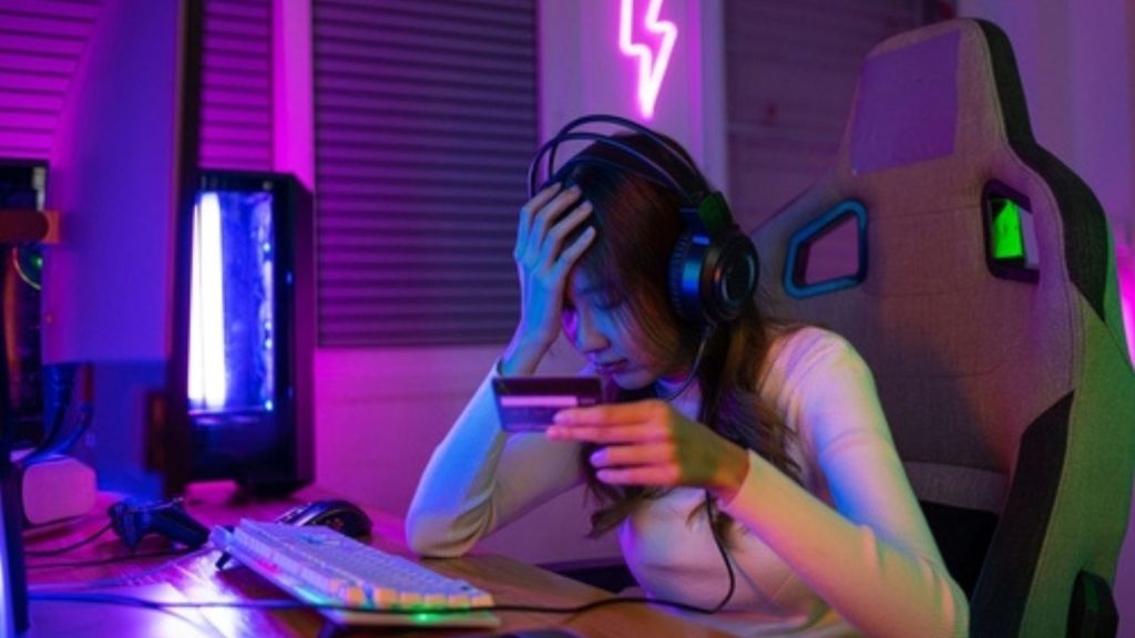 Woman buying games