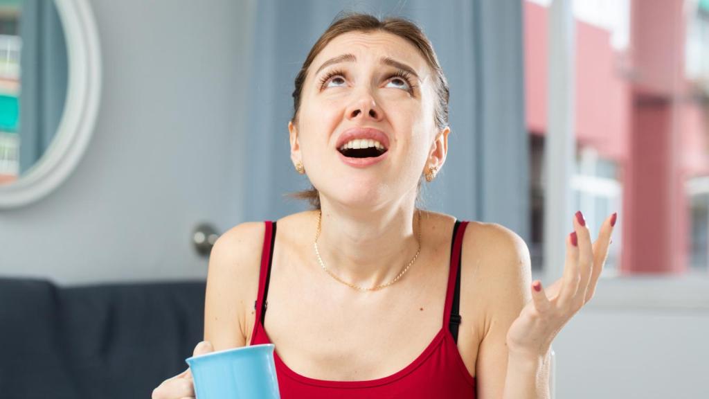 woman looking at her ceiling