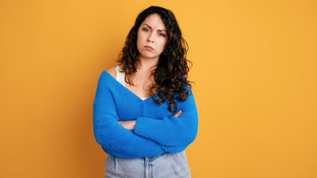 woman with a serious look